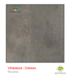 Open image in slideshow, A picture of porcelain paving from the Vitripiazza collection. Pictured is the Colosso tile colour option Ravana.
